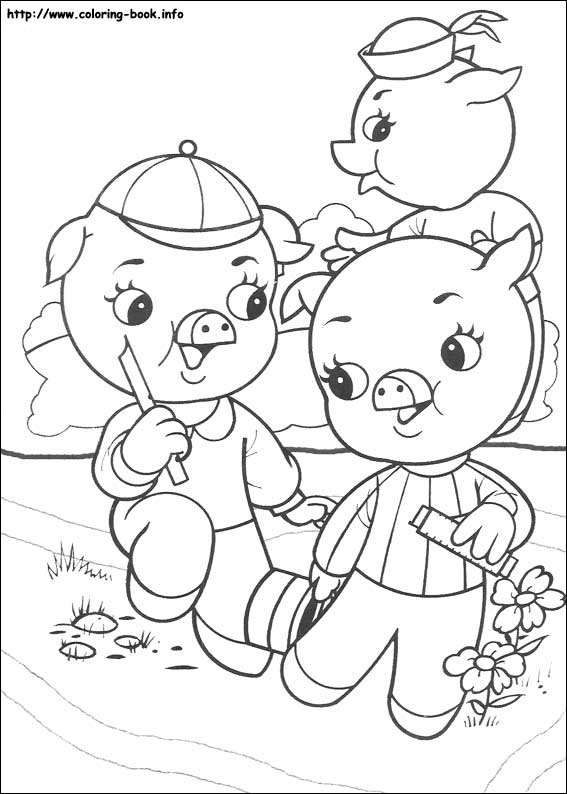 The three little pigs coloring picture